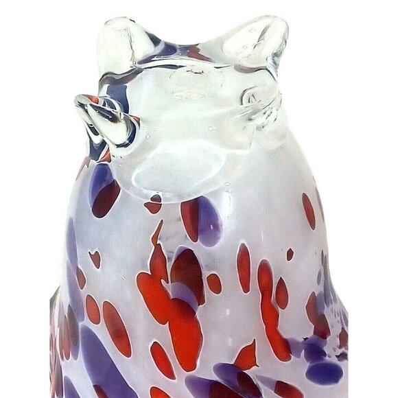 Mid Century Studio Art Glass Murano Purple Pink Confetti Flower Petal Vase - Picture 13 of 14